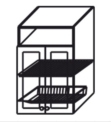 Шкаф кухонный Верона настенный двухдверный с сушкой и нишей 918*800*320 мм, матовый в Надыме - изображение