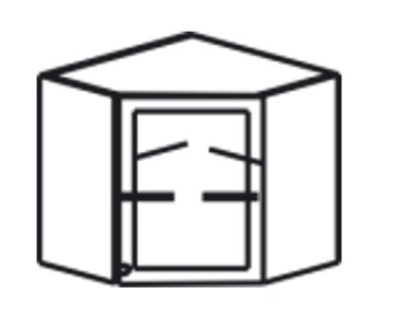 Шкаф кухонный Верона настенный угловой 718*600*600*320 мм без стекла (глухой), глянец/софт в Надыме