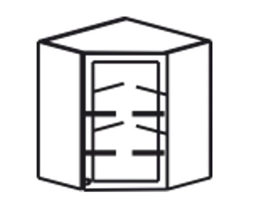 Шкаф на кухню Верона настенный угловой 918*600*600*320 мм без стекла (глухой), глянец/софт в Надыме