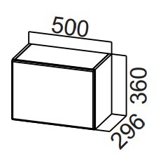 Навесной кухонный шкаф Стайл, ШГ500/360 горизонтальный, МДФ в Салехарде - предосмотр