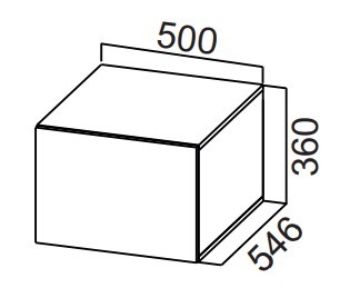 Шкаф кухонный настенный Стайл, ШГ500г/360 горизонтальный, МДФ в Лабытнанги