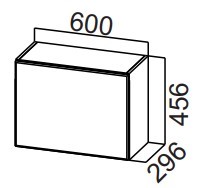 Кухонный навесной шкаф Стайл, ШГ600/456 горизонтальный, МДФ в Салехарде - предосмотр