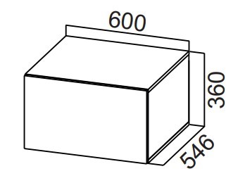 Настенный шкаф на кухню Стайл, ШГ600г/360 горизонтальный, МДФ в Салехарде - изображение