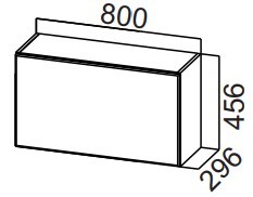 Шкаф кухонный настенный Стайл, ШГ800/456 горизонтальный, МДФ в Салехарде - предосмотр