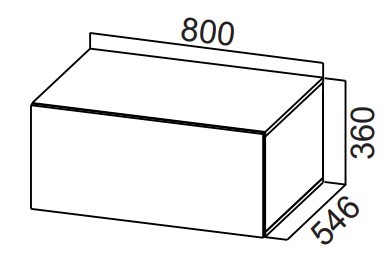 Настенный шкаф на кухню Стайл, ШГ800г/360 горизонтальный, МДФ в Салехарде - изображение