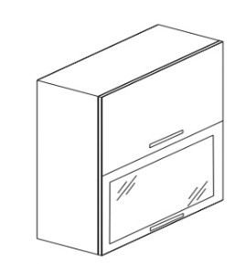 Кухонный шкаф Гармония А18 72*60*30см МДФ премиум, глянец, металик в Надыме