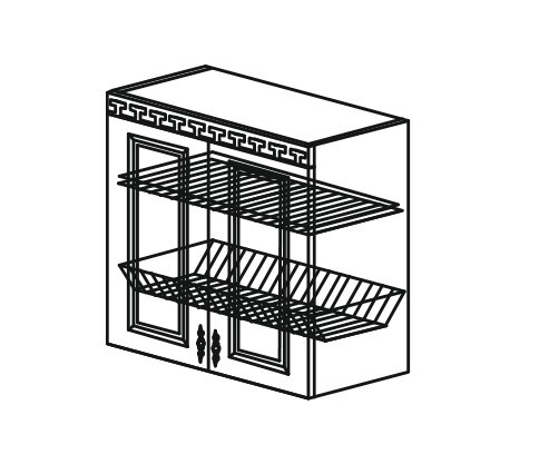 Кухонный шкаф Веста настенный двухдверный с сушкой 718*800*323мм в Салехарде - изображение