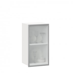 Шкаф на кухню 400 Шервуд, со стеклом правый ЛД 281.322.000.111, белый в Тарко-Сале