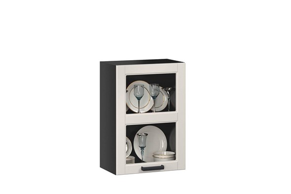 Шкаф кухонный 500 стекло Мокка ЛД 274.345.000, кашмир в Салехарде - изображение