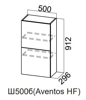 Навесной кухонный шкаф Модерн New барный, Ш500б(Aventos HF)/912, МДФ в Салехарде - изображение