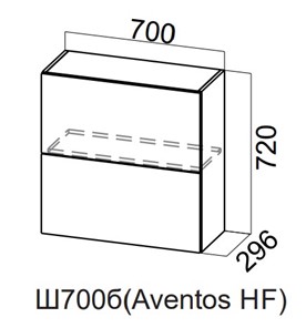 Навесной кухонный шкаф Модерн New барный, Ш700б(Aventos HF)/720, МДФ в Лабытнанги - предосмотр
