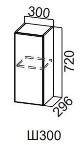 Навесной кухонный шкаф Модерн New, Ш300/720, МДФ в Лабытнанги