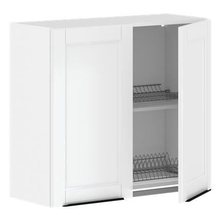 Шкаф кухонный с полкой и посудосушителем SICILIA Белый MHSU 8072.1C (800х320х720) в Салехарде - изображение