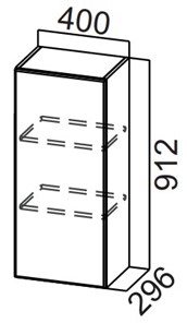 Навесной кухонный шкаф Стайл, Ш400/912, МДФ в Лабытнанги