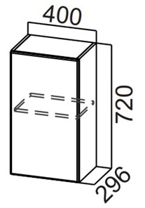 Навесной кухонный шкаф Стайл, Ш400/720, МДФ в Надыме - предосмотр