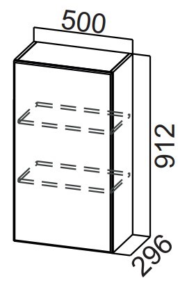 Шкаф кухонный Стайл, Ш500/912, МДФ в Салехарде - изображение