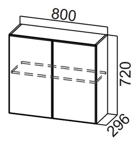 Навесной кухонный шкаф Стайл, Ш800/720, МДФ в Салехарде - предосмотр