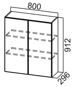 Шкаф навесной на кухню Стайл, Ш800/912, МДФ в Лабытнанги