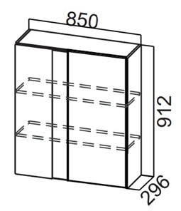 Угловой кухонный шкаф Стайл, Ш850у/912, МДФ в Салехарде - предосмотр
