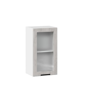 Шкаф настенный 400 со стеклом Джамис ЛД 296.320.000.018, Белый/Белый камень в Салехарде