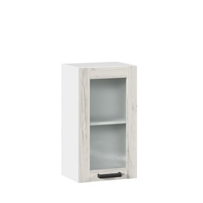 Кухонный шкаф 400 со стеклом Винченца ЛД 234.320.000.028, Белый/Дуб Крафт белый в Салехарде