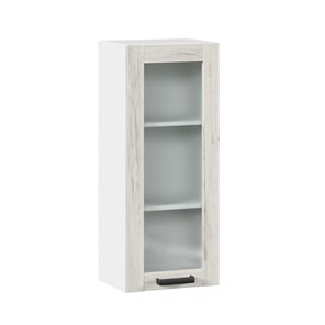 Навесной шкаф 400 высокий со стеклом Винченца ЛД 234.420.000.036, Белый/Дуб Крафт белый в Тарко-Сале