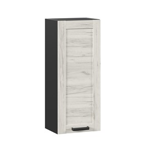 Навесной кухонный шкаф 400 высокий Винченца ЛД 234.420.000.082, Чёрный/Дуб Крафт белый в Лабытнанги