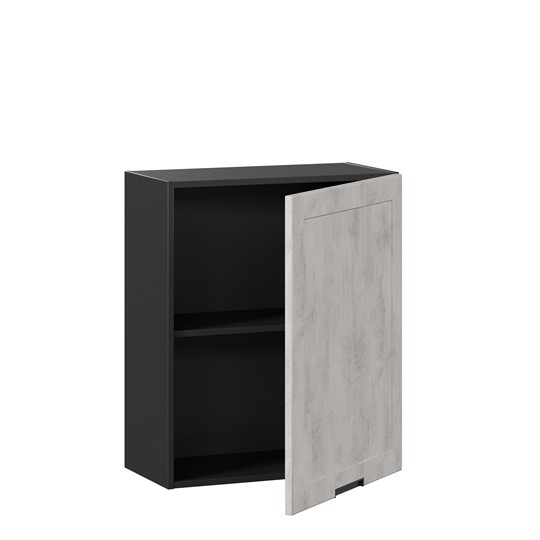 Кухонный навесной шкаф 600 Джамис ЛД 296.350.000.062, Черный/Белый камень в Салехарде - изображение 1