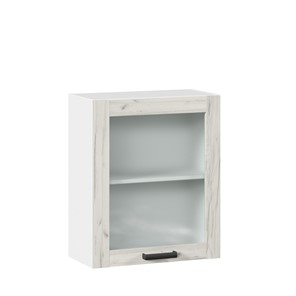 Кухонный шкаф 600 со стеклом Винченца ЛД 234.350.000.031, Белый/Дуб Крафт белый в Салехарде