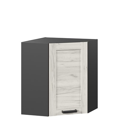 Кухонный шкаф 600 угловой Винченца ЛД 234.610.000.088, Чёрный/Дуб Крафт белый в Салехарде - изображение