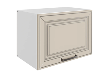 Кухонный шкаф Атланта L500 Н360 (1 дв. гл.) эмаль (белый/сливки патина платина) в Салехарде - предосмотр