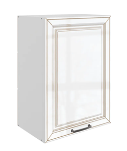 Кухонный навесной шкаф Атланта L500 Н720 (1 дв. гл.) эмаль (белый/белый глянец патина золото) в Муравленко