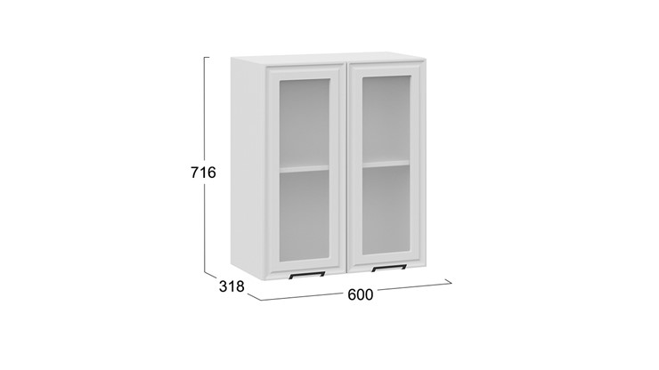 Шкаф навесной Белладжио 1В6С (Белый, Фон белый) в Салехарде - изображение 2