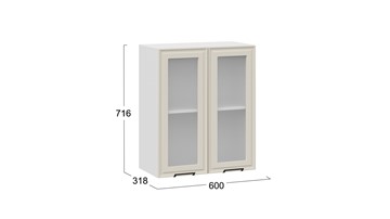 Кухонный навесной шкаф Белладжио 1В6С (Белый, Софт панакота) в Салехарде - предосмотр 2