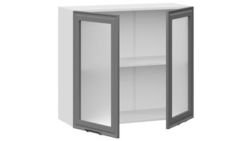 Настенный шкаф Белладжио 1В8С (Белый, Софт графит) в Лабытнанги - предосмотр 1