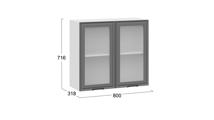 Настенный шкаф Белладжио 1В8С (Белый, Софт графит) в Надыме - изображение 2
