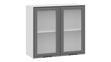 Настенный шкаф Белладжио 1В8С (Белый, Софт графит) в Надыме