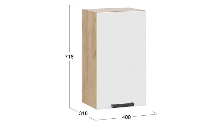 Навесной кухонный шкаф Детройт 1В4 (Дуб крафт золотой/Белый глянец) в Губкинском - изображение 2