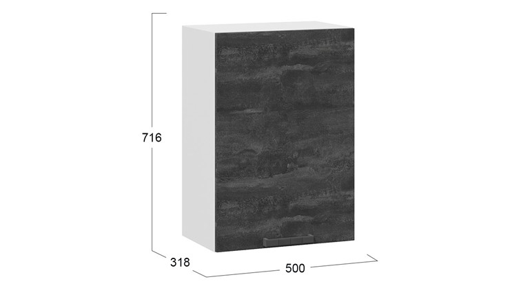 Шкаф навесной Детройт 1В5 (Белый/Угольный Камень) в Салехарде - изображение 2