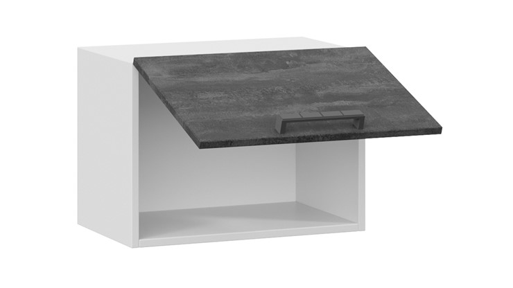 Шкаф на кухню Детройт 1В5Г (Белый/Угольный Камень) в Салехарде - изображение 1