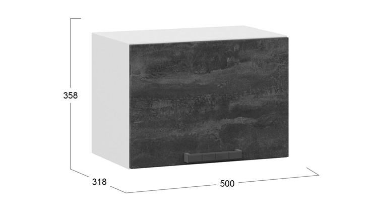 Шкаф на кухню Детройт 1В5Г (Белый/Угольный Камень) в Салехарде - изображение 2