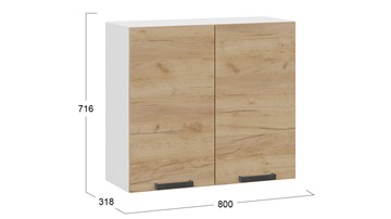 Навесной кухонный шкаф Детройт 1В8 (Белый/Дуб Крафт золотой) в Салехарде - предосмотр 2