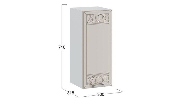 Навесной шкаф Долорес 1В3 (Белый/Крем) в Салехарде - изображение 2