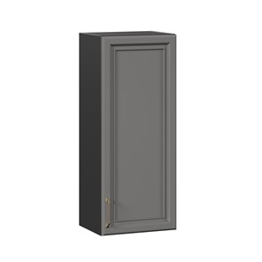Навесной кухонный шкаф Джелатто 400 высокий ЛД 241.420.000.151, Черный/Оникс серый в Надыме