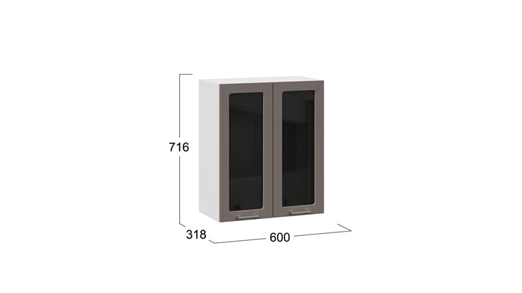 Кухонный навесной шкаф Габриэлла 1В6С (Белый/Муссон) в Надыме - изображение 2