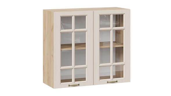Кухонный навесной шкаф Лина 1В8С (Дуб Крафт Золотой/Крем) в Надыме - изображение