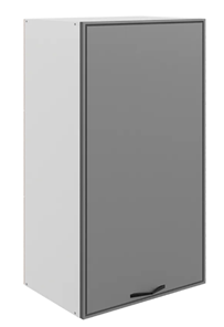 Шкаф настенный Монако L450 Н900 (1 дв. гл.), белый/графит матовый в Надыме