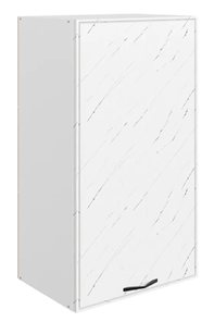 Кухонный шкаф Монако L450 Н900 (1 дв. гл.), белый/мрамор пилатус матовый в Лабытнанги