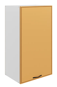 Кухонный навесной шкаф Монако L450 Н900 (1 дв. гл.), белый/охра матовый в Надыме