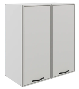 Навесной кухонный шкаф Монако L800 Н720 (2 дв. гл.), белый/маус матовый в Лабытнанги